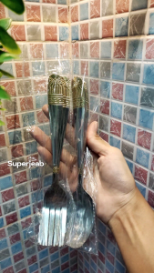 ช้อนส้อมสแตนเลสเกรดคุณภาพโรงแรม(ด้ามมีลวดลาย)มีประทับตรา Stainless Steel แพ็ค 5 คู่/แพ็ค 7 คู่ ความยาว 20 ซ.ม.แข็งแรง ทนทาน