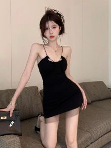 ชุดเดรสสั้นผ้าตาข่ายสายเดี่ยวสไตล์เกาหลีสำหรับผู้หญิงในฤดูร้อน ชุดเดรสสั้นเซ็กซี่เอวสูง ชุดเดรสกระโปรงสั้นทรงเข้ารูป