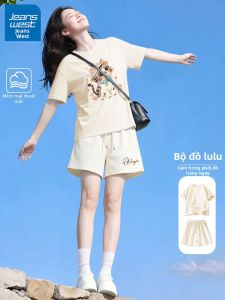 Jeanswest | Bộ Quần Short Thể Thao Tay Ngắn Phong Cách Hàn Quốc Mochi Color