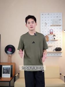 adidas | Áo Thun Cổ Tròn Cotton Xanh Mới Thu