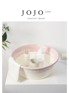 Mr. Grocerys New Plastic Face Washing Basin for Students round Shape Blue Phoenix Pattern Versatile Household Cleaning Tool