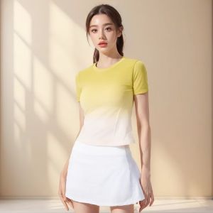 เสื้อยืดกีฬาสำหรับผู้หญิง แขนสั้น ระบายอากาศได้ดี แห้งเร็ว วิ่ง ออกกำลังกาย โยคะ ลำลอง ฤดูร้อน ใหม่ ใส่กลางแจ้ง