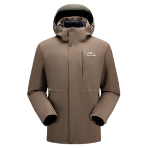 Jeep | Jeep Mens Outdoor Down Jacket Three-in-One Detachable Autumn Winter New Style Warm Windproof Breathable Ultra-light Polyester Fiber