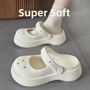 Summer Beach Clogs with Holes Cute Cat Head Comfortable Thick Sole Slip-Resistant Sandals
