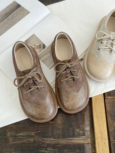 Comfortable Soft Bottom Flat Shoes Womens Lace-Up Versatile Low Heel Spring Fashion Small Leather Shoe Cute Slip-On Retro Womens Shoe