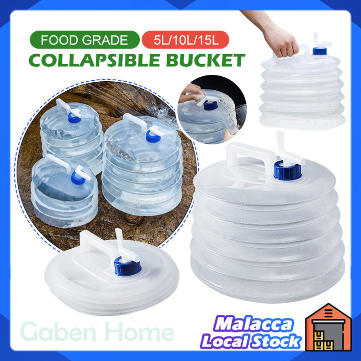 Collapsible Water Bucket 5/10/15L Outdoor Camping Water Storage Water