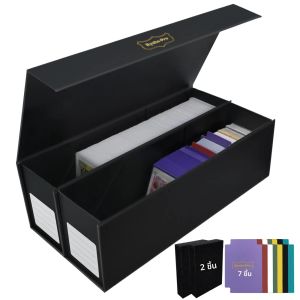 กล่องเก็บการ์ดแบบไม่มีปก ความจุ 2400+ ใบ พร้อมฝาปิดแม่เหล็ก สำหรับการ์ดเกรด สำหรับการ์ด Final Fantasy MTG และการ์ดกีฬา