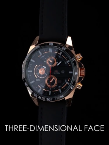 Jam Tangan Pria Tahan Air Strap Kulit Jahitan Rapi Tanggal Aktif Cermin Tebal Gratis Box Dan Baterai