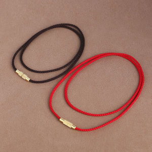 Red Rope Gold Pendant Necklace Womens Style Handwoven Jewelry Accessory High Quality Jade Carving Hanging Charm Cord