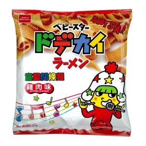 Instant Broad Noodles Snack with Chicken Flavor from BABY STAR/Beibei STAR Crispy Tong Xing Noodles 37g Origin Hong Kong Macao Taiwan