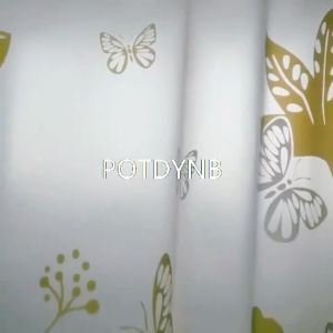 POTDYNB ม่านอาบน้ำกันน้ำ Green Butterfly Partern PEVA ม่านอาบน้ำหลายขนาด