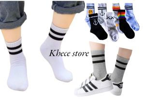 kaos kaki SCHOOL anak motif strip SIZE 4-8 tahun