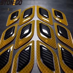 Car Hood Reflective Sticker Warning Tape Eyebrow Reflector Adhesive Carbon Fiber Universal Safety Decal for Vehicle Exterior