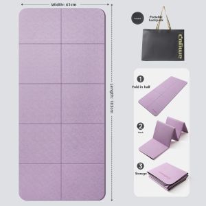 Thickened Foldable Yoga Mat Portable Gym Fitness Mat Anti-Slip Home Use Shockproof Silent Ideal for Students in Dormitory