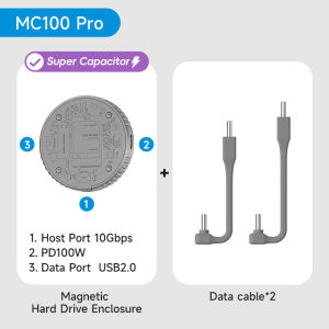 Hagibis | Hagibis Magnetic M.2 2230 NVMe SSD Enclosure SSD Case USB C 3.2 Gen2 to NVMe PCI-E for iPhone 16 Pro Max ProRes Magsafe MacBook