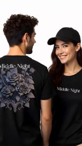 KurniaKaos T-Shirt Kaos Atasan Distro Motif ROSE BLACK bahan 24s