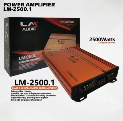 Power Monoblock LM AUDIO LM-2500.1 Amplifier Class D 1 Channel Monoblok Mono Mobil LM2500.1 LM 2500.1 2500