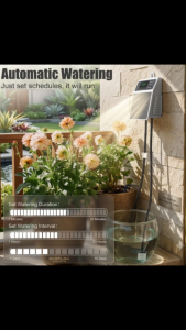 Solar Powered Automatic Drip Irrigation System Smart Watering Timer Kit for Balcony Garden Plants