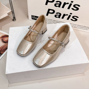 YX | French Style Square Toe Mary Jane Pumps High Heel