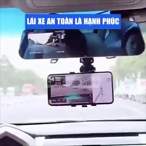 Kẹp Điện Thoại Ô Tô treo gương chiếu hậu ghế ngồi sau chống rung lắc gắn trên xe hơi tiện lợi giá đỡ xoay 360 độ Cửu Long shop