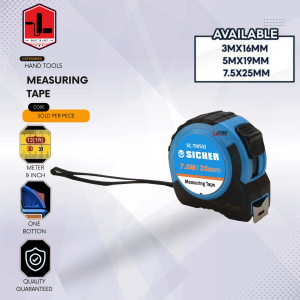 SICHER by L26 Steel Measuring Meter Tape Measure With Continuous Marking Blade 7.5mx25mm