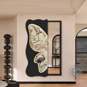 Wall Mirror Full Length Mirror With Storage Dressing Mirror With Stand Dressing Mirror Wall Mirror Full Length Antique Butterfly Movable Mirror Hanging Painting 镜子全身