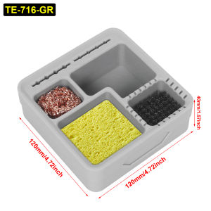 Toolour 5 IN 1 Soldering Iron Tips Cleaning Box Soldering Iron Cleaner Tool Steel Brush Sponge Copper Wire 3 Clean Modes