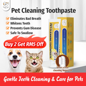Cassiel Pet Buy 2 Get RM5 Off Toothpaste With Free Toothbrush For Tartar Remover Bad Breath For Dog & Cat Dental Care