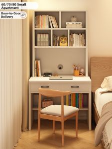 ZHUOHE | Student Home Study Desk with Drawer and Bookshelf Compact Wall-mounted
