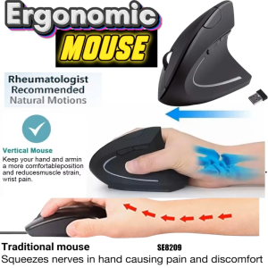 2.4Ghz Ergonomic Mouse Wireless  with USB Receiver6 Buttons 3 DPI 800/1200/1600 Computer Mouse