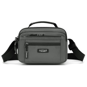 Túi Đeo Vai Nam Mini Phong Cách Hàn Quốc Có Nhiều Khóa Kéo Ngăn Đựng Điện Thoại Di Động Túi Vuông Mềm Có Thể Cầm Tay Túi Đeo Chéo