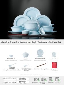 JINGDEZHEN | Aesthetic Jingdezhen Household Ceramic Dinner Set Gift Box