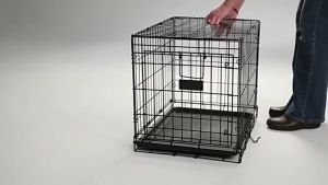 กรงสุนัข กรงสัตว์เลี้ยง กรงแมวราคาถูกๆ กรงหมาพับได้ กรงกระต่าย กรงนกขนาดใหญ่ กรงหมา บ้านแมว กรงสุนัขพับได้ สามารถเปิดได้ฝาบน มีถาด สีดำ ใช้ในครัวเรือน พร้อมห้องน้ำแยก พุดเดิ้ล บีชันฟรีส ปอม ขนาด 85*60*70 CM