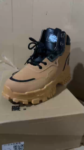 GRAEAE （COD 3 Days Delivery）High top PU leather boots mens shoes work shoes British style thick bottom short boots