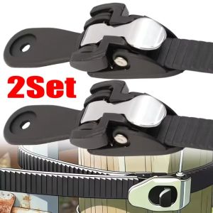 2Sets Outdoor Heavy Duty Grip Lock Bundle Strap with Buckle Adjustable Tension Strap Ratchet Back Strap Lock Buckle Fixing Accessory