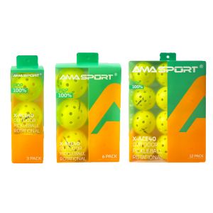 Amasport Pickleballs Balls 3/6/12Pcs USAPA Approved 40 Holes Outdoor Pickleball Seamless Rotomolding Construntion Pickle Ball Professional Training Competition Pickleball