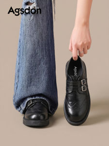 Agsdon | Platform Easy-on Womens Loafers with Brogue Old Money Style
