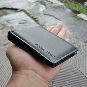 Dompet Mini Pria Kulit Slim Wallet Lipat Kecil Simpel Minimalis