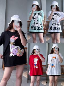 INFINITEE Kaos Wanita Ukuran Jumbo Warna Merah Motif Terbaru
