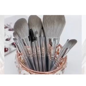 Bộ Cọ Trang Điểm 14 Cây Cán Bạc Cao Cấp Lông Siêu Mịn Bám Phấn Đầy đủ chức năng trang điểm cá nhân: Cọ phấn Cọ Má Cọ Highlight Cọ mắt Cọ sống mũi và chân mày