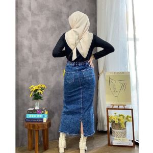 HIGHWAIST ROK JEANS SPAN SKIRT THEANA