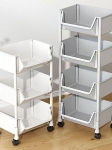 2025 New Multi-layer Mobile Snack Storage Rack Living Room Floor-standing Small Cart Home Organization Utility Shelf