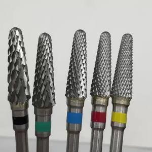 L0414 Cone Shape Carbide Nail Drill Bit – Cuticle & Dead Skin Remover Nail Surface Shaping Tool 3/32” Shank