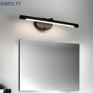 Đèn LED Hiện Đại Đèn Tường Trong Nhà Công Tắc Cảm Ứng Gương Phòng Tắm Ánh Sáng Tối Giản Phòng Ngủ Phòng Tắm Chiếu Sáng Tự Chứa Sconce Sắt