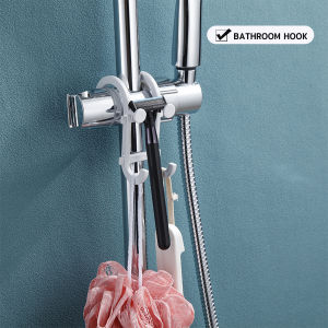 E.B.【Ready in Stock】 Multifunction Hook No Punch Wall Hanging Bathroom Towel Rack Mobile Phone Holder 1 Piece