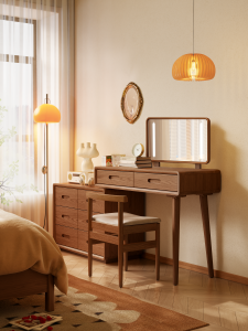 Mid-century Style Wooden Dressing Table with Storage Desk