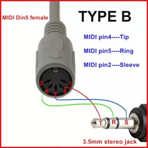 Cáp Chuyển Đổi Âm Thanh 3.5mm Sang MIDI 5 Chân Cái Chuyển Đổi DIN 5 Chân Sang TRS 3.5mm Đực Dây Nối Dài Cho Thiết Bị Âm Thanh