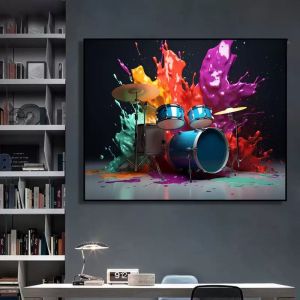 Modern Minimalist Drum Theme DIY Numbered Oil Painting Wall Decor