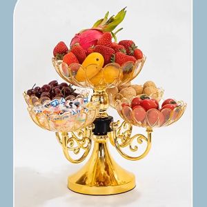 Light Luxury Nordic Glass Multi-Layer Fruit Tray for Home Living Room and Kitchen - Plates
