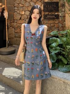 CHOUXIE | Fashionable French Style Vest Dress